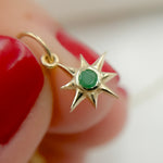 Load image into Gallery viewer, Solid Gold Star Charm with Gemstone