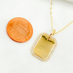 Load image into Gallery viewer, PFF32664Y. 14K Solid Gold Rectangle Shape Charm with Diamonds