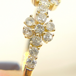 Load image into Gallery viewer, 14K Solid Gold Diamond Flowers Band Ring.