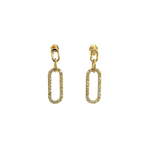 Load image into Gallery viewer, EFG52674. 14k Solid Gold Diamond Paperclip Dangle Earrings