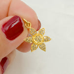 Load image into Gallery viewer, DP191. Diamond Sterling Silver Flower Charm