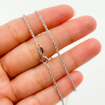 Load image into Gallery viewer, 025CRDLGWG18K. 18K Solid White Gold Rope Chain
