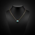 Load image into Gallery viewer, NT407129. 14K Solid Gold Octagon Turquoise Fancy Tiny Necklace