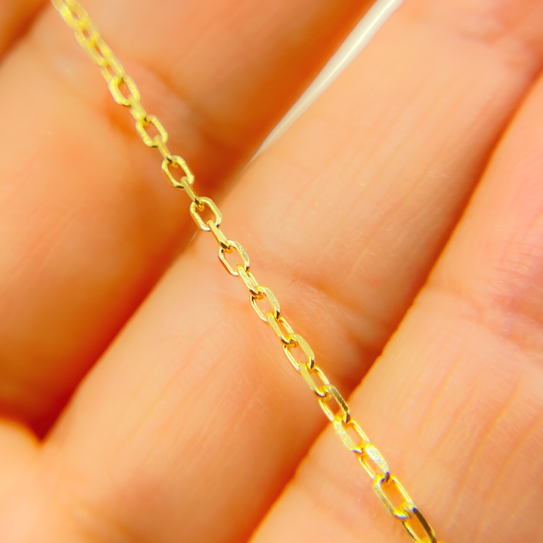 14K Solid Gold Cable Necklace. 035R01TS