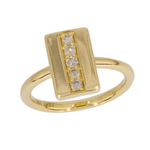Load image into Gallery viewer, 14K Solid Yellow Gold Diamond Rectangle Ring