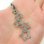 Load image into Gallery viewer, DP549. Diamond Silver Five Stars Pendant