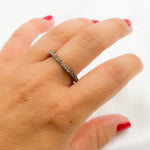 Load image into Gallery viewer, DE021. Diamond Black Rhodium Sterling Silver Square Ring