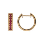 Load image into Gallery viewer, EHZ57668RU. 14K Solid Yellow Gold Ruby Huggies