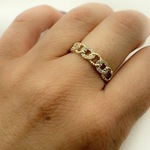 Load image into Gallery viewer, 14K Solid Gold Chain Diamond Ring.