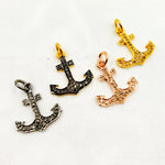 Load image into Gallery viewer, DC090. Diamond Silver Anchor Pendant