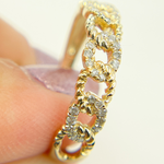 Load image into Gallery viewer, 14K Solid Gold Chain Diamond Ring.