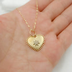 Load image into Gallery viewer, 14k Solid Gold Diamond Heart Charm. GDP486