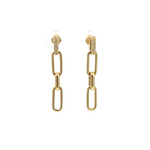 Load image into Gallery viewer, EFC51944. 14K Solid Gold and Diamonds Paper Clip Dangle Earrings