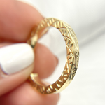 Load image into Gallery viewer, GER166. 14K Gold Hollow Flat Diamond Cut Hoop
