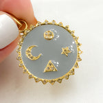 Load image into Gallery viewer, Sterling Silver Round Enamel Pendant