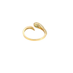 Load image into Gallery viewer, 14k Solid Gold Diamond and Emerald Snake Ring.