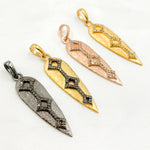 Load image into Gallery viewer, DP127. Diamond Sterling Silver Spike Pendant