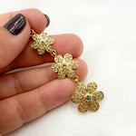 Load image into Gallery viewer, DP216. Diamond Sterling Silver 3 Flower Long Pendant with Gemstone.