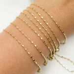 Load image into Gallery viewer, 14K Solid Yellow and White Gold Satellite Cubes Chain
