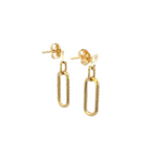 Load image into Gallery viewer, EFG52674. 14k Solid Gold Diamond Paperclip Dangle Earrings