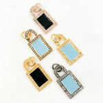 Load image into Gallery viewer, DC057A. Diamond Sterling Silver Lock Enamel Pendant
