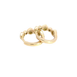 Load image into Gallery viewer, HP402138. 14K Solid Gold Diamond Circles and Pentagon Shapes Small Hoop
