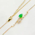 Load image into Gallery viewer, CN96320. 14K Solid Gold Diamond and Gemstone Arrows Necklace