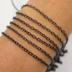 Load image into Gallery viewer, V196BR. Black Rhodium Sterling Silver Smooth Oval Link Chain