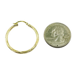 Load image into Gallery viewer, GER173. 14K Gold Hollow Hoop Earrings with Engraved Tornado Design