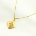 Load image into Gallery viewer, 14K Solid Gold Diamonds Flower Square Charm. GDP188