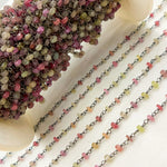 Load image into Gallery viewer, MSA39. Multi Sapphire Oxidized Wire Chain