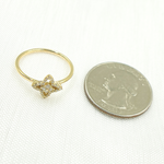 Load image into Gallery viewer, 14K Solid Gold Diamond Flower Ring.