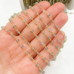 Load image into Gallery viewer, Labradorite Gold Plated Wire Chain. LAB101