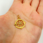 Load image into Gallery viewer, GDP288. 14K Solid Gold Circle Pendant with Diamonds