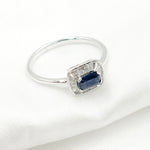 Load image into Gallery viewer, 14K Solid Gold Diamond and Blue Sapphire Ring