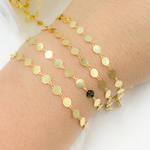 Load image into Gallery viewer, Gold Plated 925 Sterling Silver Flat Disc Chain. V65GP