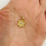 Load image into Gallery viewer, 14K Solid Gold Diamond Beaded Star Shape Charm. KG13