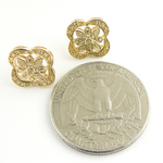 Load image into Gallery viewer, EFA51308. 14K Solid Gold and Diamonds Flower Earrings