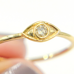Load image into Gallery viewer, 14K Solid Gold Eye Diamond Ring.
