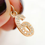 Load image into Gallery viewer, DC484. Diamond Sterling Silver Number "6" Charm