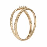 Load image into Gallery viewer, 14K Solid Gold Baguette Diamond Double Band Ring.