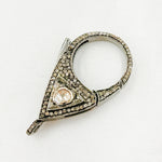 Load image into Gallery viewer, DC652. Diamond & Sterling Silver Round Trigger Clasp with Polki Diamond