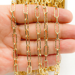 Load image into Gallery viewer, Gold Plated Sterling Silver Long Diamond Cut & Short Smooth Links