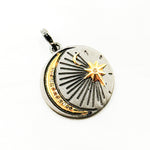 Load image into Gallery viewer, Silver Moon & Star Round Pendant