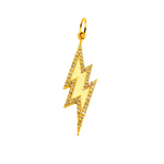 Load image into Gallery viewer, 14K Solid Gold with Diamonds Thunderbolt Shape Charm. GDP99