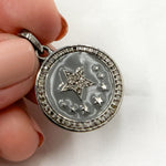 Load image into Gallery viewer, Shop Now Sterling Silver Star Round Enamel Pendants