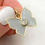 Load image into Gallery viewer, Sterling Silver Butterfly Enamel Pendant with Gemstone