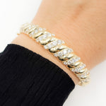 Load image into Gallery viewer, BNQ68518. 14K Solid Gold Twisted Fancy Bangle with Diamonds