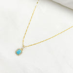 Load image into Gallery viewer, PN113006Y14TQ1. 14k Solid Gold Diamond and Turquoise Charm
