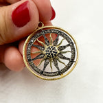 Load image into Gallery viewer, Diamond Sterling Silver Round Sun Pendant with Gemstone